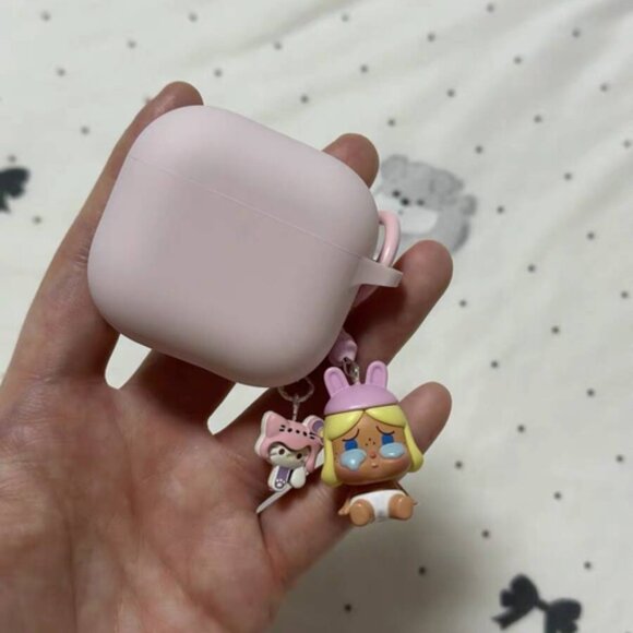 Soft Pink Earbud Case with Cute Charm - Picture 3 of 4